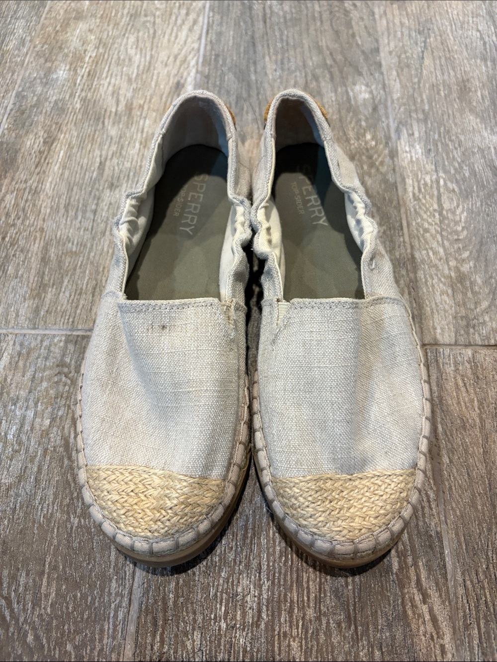 Sperry Natural Canvas Espadrille Slip-On Flats Women’s size 9